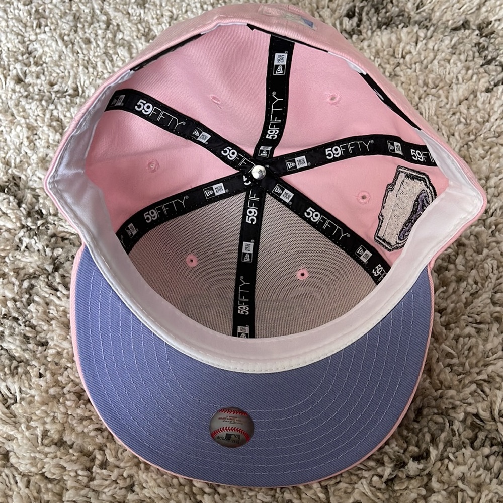 New Era 59Fifty Arizona Diamondbacks Fitted Hat Size 7 5/8 Lavender UV 98 Patch - Picture 5 of 6